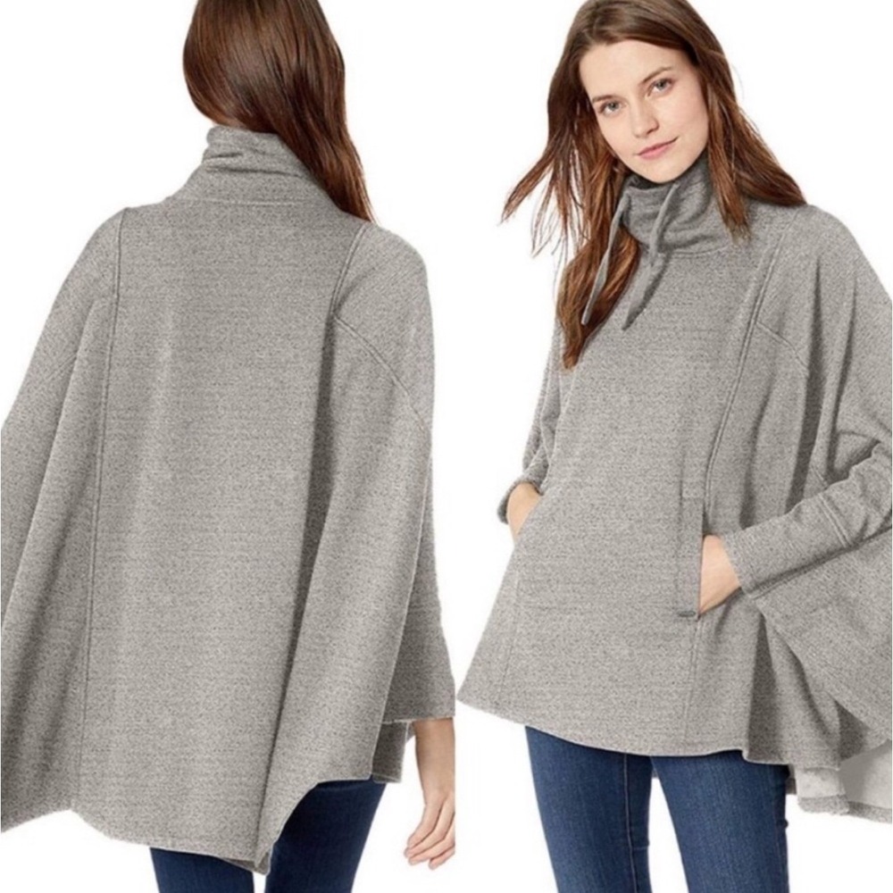 UGG Pichot Double Knit Fleece Poncho Cape‎ GRAY XS Small